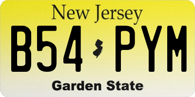 NJ license plate B54PYM