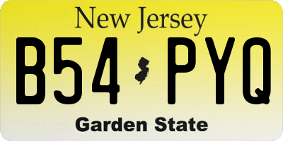 NJ license plate B54PYQ