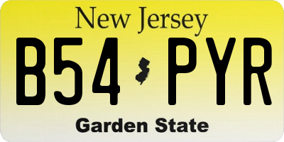 NJ license plate B54PYR