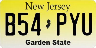 NJ license plate B54PYU