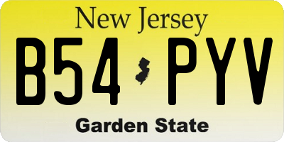 NJ license plate B54PYV