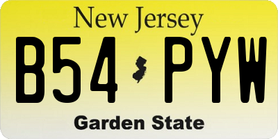 NJ license plate B54PYW