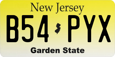 NJ license plate B54PYX