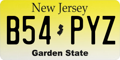 NJ license plate B54PYZ