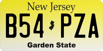 NJ license plate B54PZA