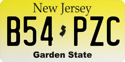 NJ license plate B54PZC