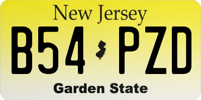 NJ license plate B54PZD