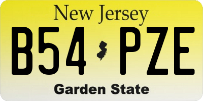 NJ license plate B54PZE