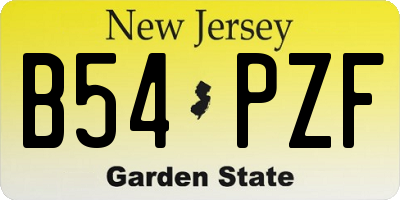 NJ license plate B54PZF