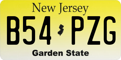 NJ license plate B54PZG