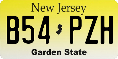 NJ license plate B54PZH