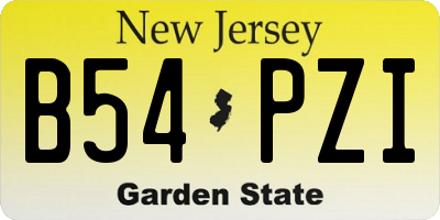NJ license plate B54PZI