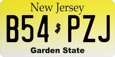NJ license plate B54PZJ