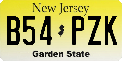 NJ license plate B54PZK