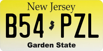 NJ license plate B54PZL