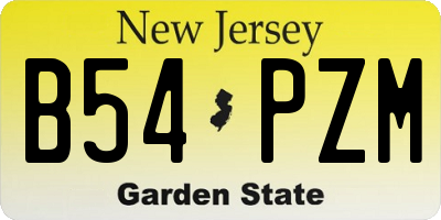NJ license plate B54PZM