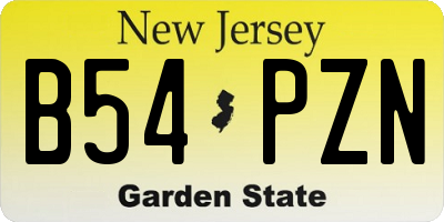 NJ license plate B54PZN