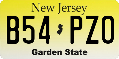 NJ license plate B54PZO
