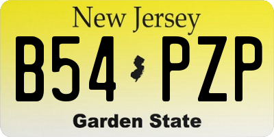 NJ license plate B54PZP
