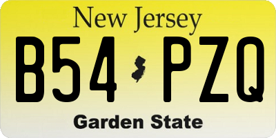 NJ license plate B54PZQ