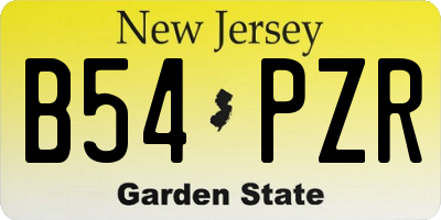 NJ license plate B54PZR