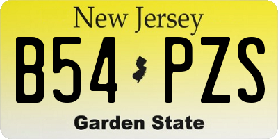 NJ license plate B54PZS