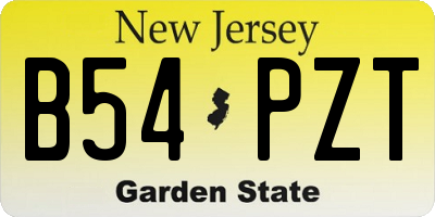 NJ license plate B54PZT
