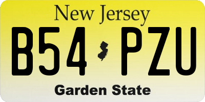 NJ license plate B54PZU