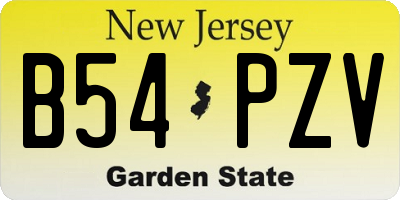 NJ license plate B54PZV