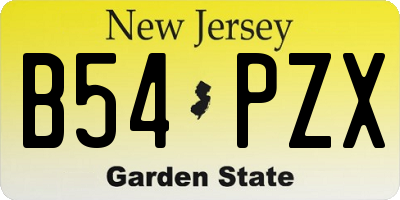NJ license plate B54PZX