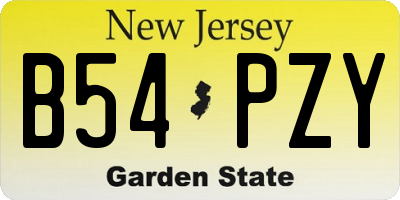 NJ license plate B54PZY