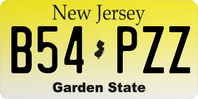 NJ license plate B54PZZ