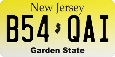 NJ license plate B54QAI
