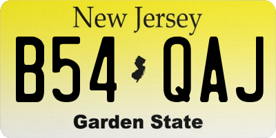 NJ license plate B54QAJ