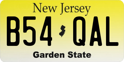 NJ license plate B54QAL