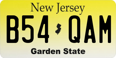 NJ license plate B54QAM