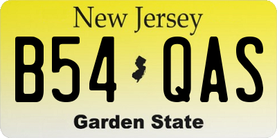NJ license plate B54QAS