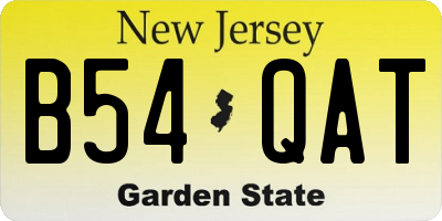 NJ license plate B54QAT