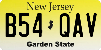 NJ license plate B54QAV