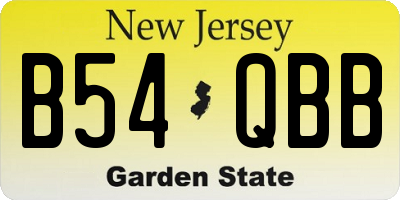 NJ license plate B54QBB