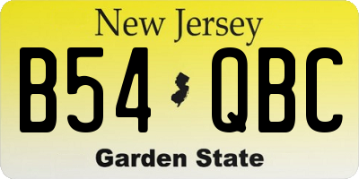 NJ license plate B54QBC