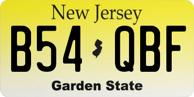 NJ license plate B54QBF