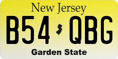 NJ license plate B54QBG