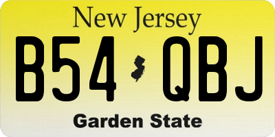 NJ license plate B54QBJ