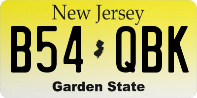 NJ license plate B54QBK