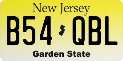 NJ license plate B54QBL
