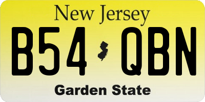 NJ license plate B54QBN
