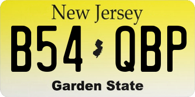 NJ license plate B54QBP