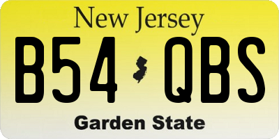 NJ license plate B54QBS