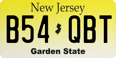 NJ license plate B54QBT